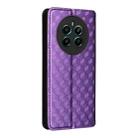 For Realme Narzo 70 Pro 5G / 12+ 5G Cubic Grid Texture Flip Leather Phone Case(Purple) - 3