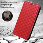 For Realme Neo7x 5G / P3 5G Cubic Grid Texture Flip Leather Phone Case(Red) - 6