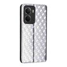 For Realme Neo7x 5G / P3 5G Cubic Grid Texture Flip Leather Phone Case(Silver) - 3