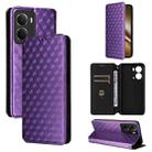 For Realme Neo7x 5G / P3 5G Cubic Grid Texture Flip Leather Phone Case(Purple) - 1