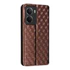 For Realme Neo7x 5G / P3 5G Cubic Grid Texture Flip Leather Phone Case(Brown) - 3