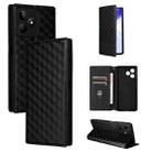 For Realme Note 50 4G / C5 Cubic Grid Texture Flip Leather Phone Case(Black) - 1