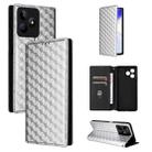 For Realme Note 50 4G / C5 Cubic Grid Texture Flip Leather Phone Case(Silver) - 1