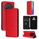 For Realme P3 Pro 5G Cubic Grid Texture Flip Leather Phone Case(Red) - 1