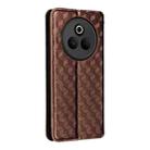 For Realme P3 Pro 5G Cubic Grid Texture Flip Leather Phone Case(Brown) - 3
