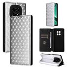 For Realme V60 5G / V60S 5G Cubic Grid Texture Flip Leather Phone Case(Silver) - 1