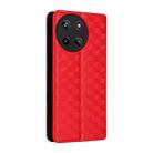 For Realme 11 4G Global Cubic Grid Texture Flip Leather Phone Case(Red) - 3