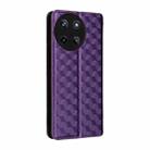 For Realme 11 4G Global Cubic Grid Texture Flip Leather Phone Case(Purple) - 3