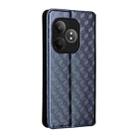 For Realme GT 6 / GT 6T Cubic Grid Texture Flip Leather Phone Case(Blue) - 3