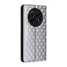 For Realme 13+ 5G Global / 13 Cubic Grid Texture Flip Leather Phone Case(Silver) - 3