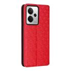 For Realme 14 5G Global Cubic Grid Texture Flip Leather Phone Case(Red) - 3