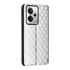 For Realme 14 5G Global Cubic Grid Texture Flip Leather Phone Case(Silver) - 3