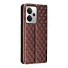 For Realme 14 5G Global Cubic Grid Texture Flip Leather Phone Case(Brown) - 3