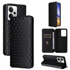 For Realme 14T 5G Cubic Grid Texture Flip Leather Phone Case(Black) - 1