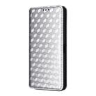 For Realme 14T 5G Cubic Grid Texture Flip Leather Phone Case(Silver) - 2