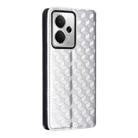 For Realme 14T 5G Cubic Grid Texture Flip Leather Phone Case(Silver) - 3