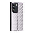 For Realme 14X 5G Malay / V70 / V70s Cubic Grid Texture Flip Leather Phone Case(Silver) - 3