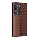 For Realme 14X 5G Malay / V70 / V70s Cubic Grid Texture Flip Leather Phone Case(Brown) - 3
