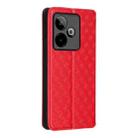 For Realme GT7 5G Cubic Grid Texture Flip Leather Phone Case(Red) - 3