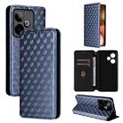 For Realme GT7 5G Cubic Grid Texture Flip Leather Phone Case(Blue) - 1