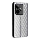For Realme GT7 5G Cubic Grid Texture Flip Leather Phone Case(Silver) - 3