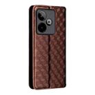 For Realme GT7 5G Cubic Grid Texture Flip Leather Phone Case(Brown) - 3
