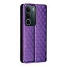 For Realme C71 4G Cubic Grid Texture Flip Leather Phone Case(Purple) - 3