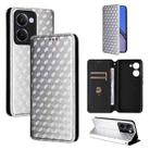 For Realme P3 Ultra 5G Cubic Grid Texture Flip Leather Phone Case(Silver) - 1