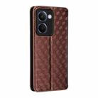 For Realme P3 Ultra 5G Cubic Grid Texture Flip Leather Phone Case(Brown) - 3