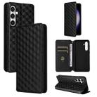 For Samsung Galaxy S24 FE 5G Cubic Grid Texture Flip Leather Phone Case(Black) - 1