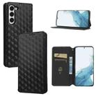 For Samsung Galaxy S23+ 5G Cubic Grid Texture Flip Leather Phone Case(Black) - 1