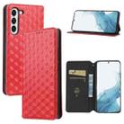 For Samsung Galaxy S23+ 5G Cubic Grid Texture Flip Leather Phone Case(Red) - 1