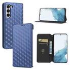For Samsung Galaxy S23+ 5G Cubic Grid Texture Flip Leather Phone Case(Blue) - 1