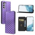 For Samsung Galaxy S23+ 5G Cubic Grid Texture Flip Leather Phone Case(Purple) - 1