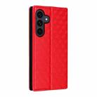 For Samsung Galaxy S25 FE 5G Cubic Grid Texture Flip Leather Phone Case(Red) - 3