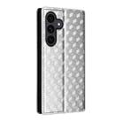 For Samsung Galaxy S25 FE 5G Cubic Grid Texture Flip Leather Phone Case(Silver) - 3