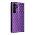 For Samsung Galaxy S25 FE 5G Cubic Grid Texture Flip Leather Phone Case(Purple) - 3