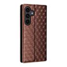 For Samsung Galaxy S25 FE 5G Cubic Grid Texture Flip Leather Phone Case(Brown) - 3