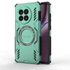 For OnePlus Ace 5 / Ace 5 Pro / 13R Butterfly Armor MagSafe Magnetic Ring Shockproof Phone Case(Light Green) - 1