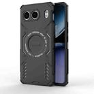 For OnePlus Nord 4 5G Global Butterfly Armor MagSafe Magnetic Ring Shockproof Phone Case(Black) - 1