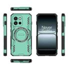 For OnePlus 13T Butterfly Armor MagSafe Magnetic Ring Shockproof Phone Case(Light Green) - 3