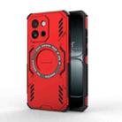 For OnePlus 13T Butterfly Armor MagSafe Magnetic Ring Shockproof Phone Case(Red) - 1