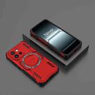 For OnePlus 13T Butterfly Armor MagSafe Magnetic Ring Shockproof Phone Case(Red) - 2