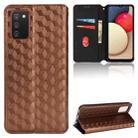 For Samsung Galaxy A02s / A03s 164.2mm Cubic Grid Texture Flip Leather Phone Case(Brown) - 1
