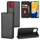 For Samsung Galaxy A03 164.2mm Global Cubic Grid Texture Flip Leather Phone Case(Black) - 1