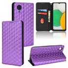 For Samsung Galaxy A03 Core Cubic Grid Texture Flip Leather Phone Case(Purple) - 1