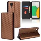 For Samsung Galaxy A03 Core Cubic Grid Texture Flip Leather Phone Case(Brown) - 1