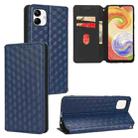 For Samsung Galaxy A04 4G / M13 5G Cubic Grid Texture Flip Leather Phone Case(Blue) - 1