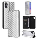 For Samsung Galaxy A05 Cubic Grid Texture Flip Leather Phone Case(Silver) - 1