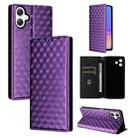 For Samsung Galaxy A06 4G / 5G Cubic Grid Texture Flip Leather Phone Case(Purple) - 1